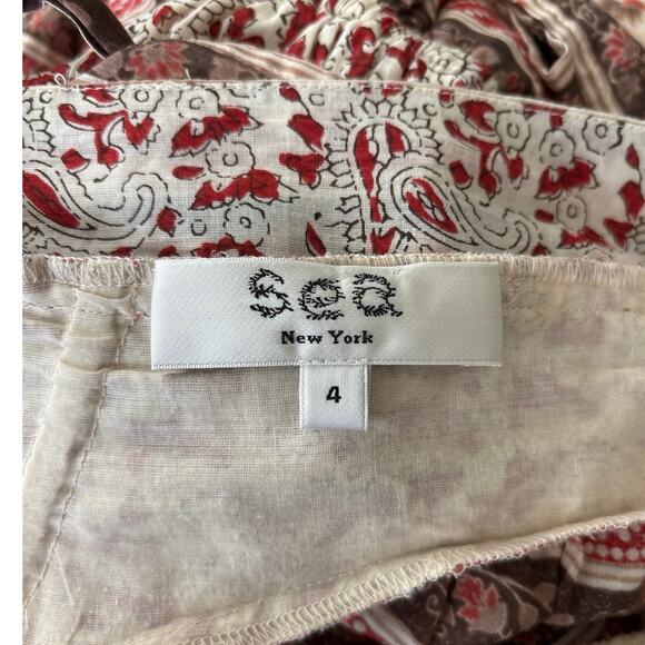 Sea New York Size 4 Ivette Flutter Sleeve Smocked Midi Dress Floral Indie Boho - Picture 6 of 7